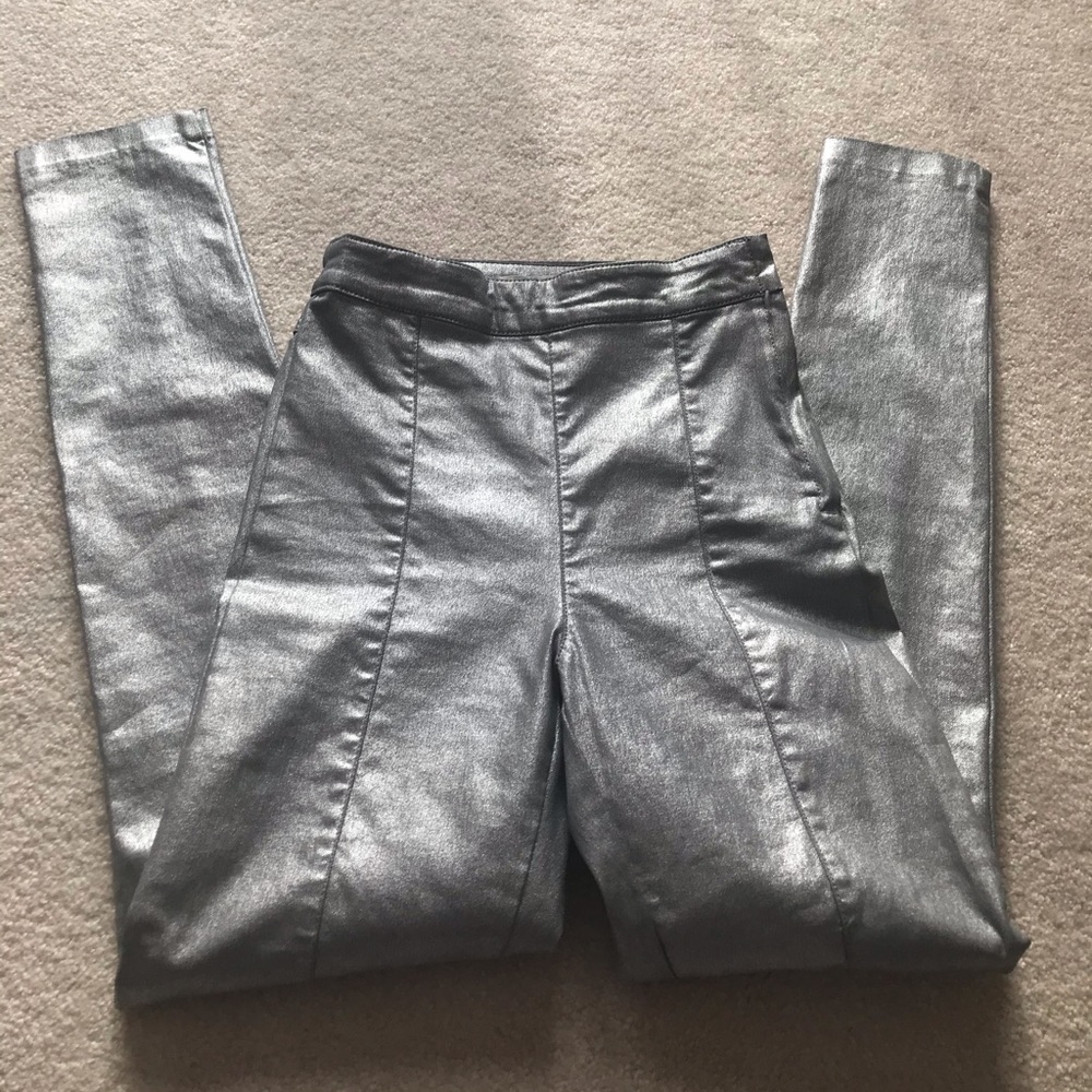 H&M NWOT metallic skinny trouser pant size 4